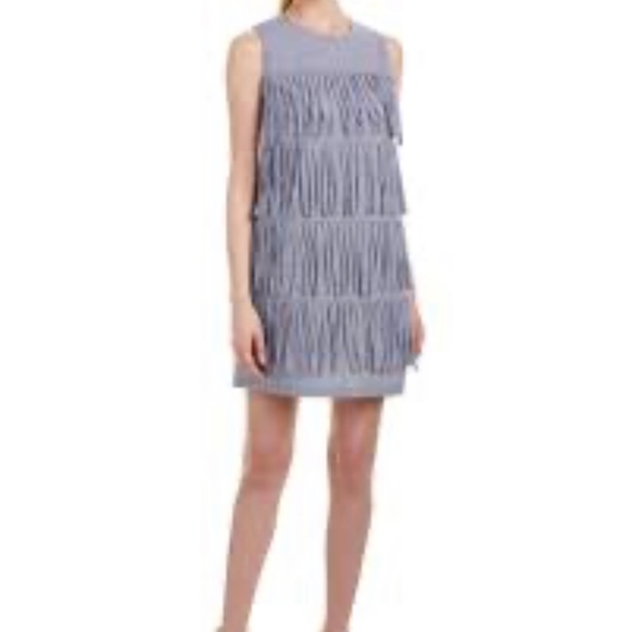 English‎ Factory blue and white striped fringed dress. Worn once - Picture 1 of 4